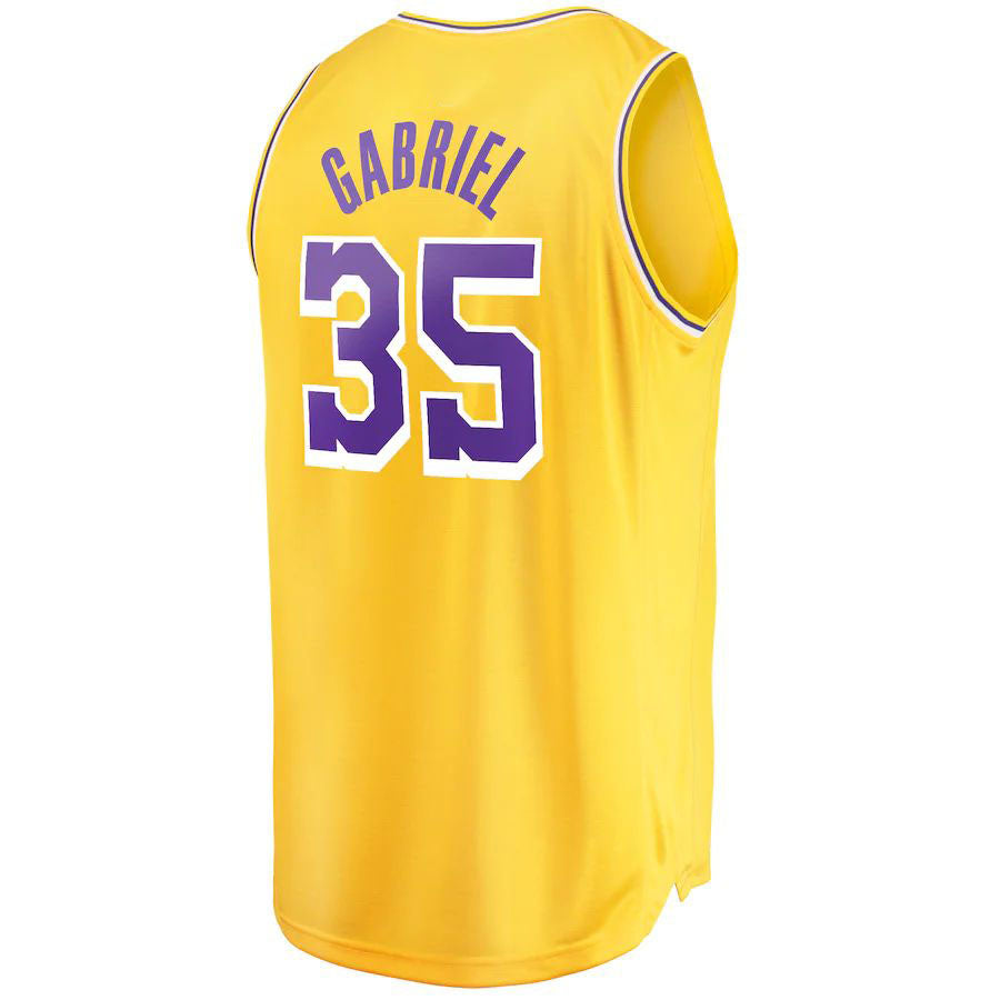 Custom #35 Gold 2021 LAL Basketball Shirt Top