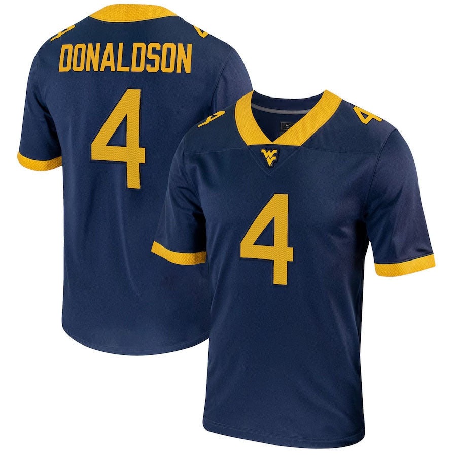 Custom #4 Navy Football Shirt Top