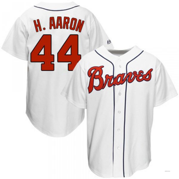 Custom #44 White 1963 Throwback ATL Baseball Shirt Top