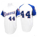 Custom #44 White 1974 Throwback ATL Baseball Shirt Top