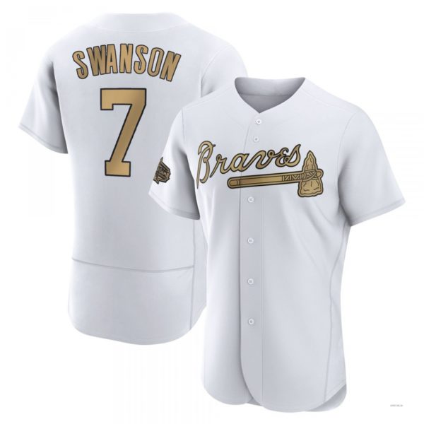 Custom #7 White 2022 ATL Baseball Shirt Top