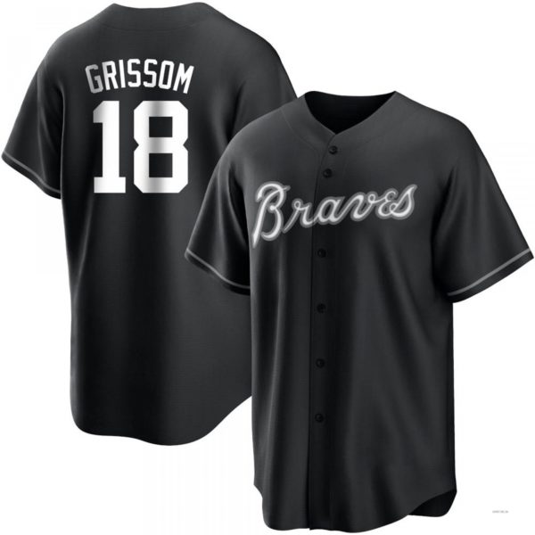 Custom #18 Black ATL Baseball Shirt Top