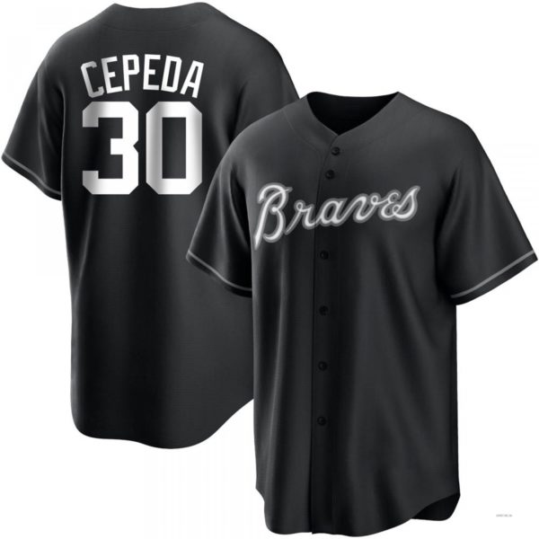 Custom #30 Black ATL Baseball Shirt Top