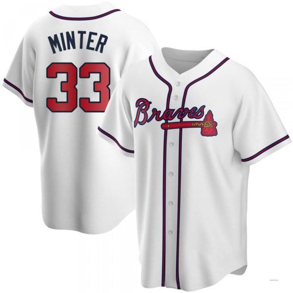 Custom #33 White ATL Baseball Shirt Top
