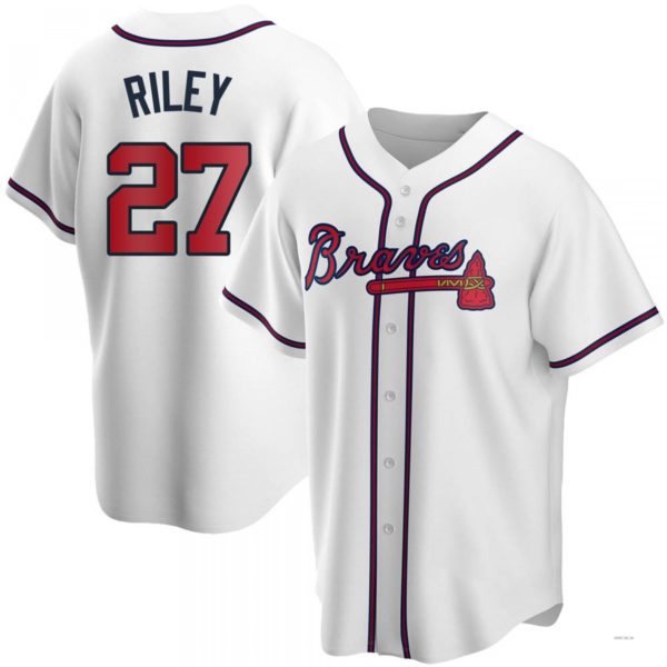 Custom #27 White ATL Baseball Shirt Top