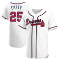 Custom #25 White ATL Baseball Shirt Top