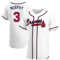 Custom #3 White ATL Baseball Shirt Top