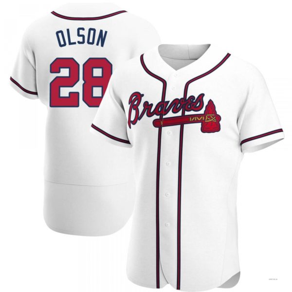 Custom #28 White ATL Baseball Shirt Top