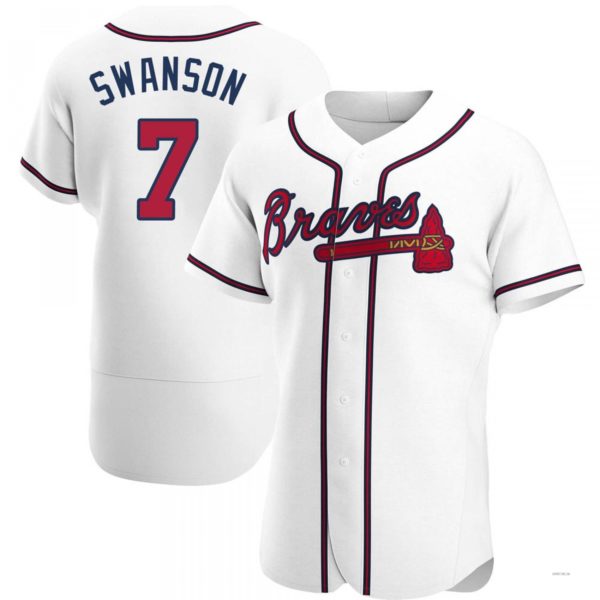 Custom #7 White ATL Baseball Shirt Top