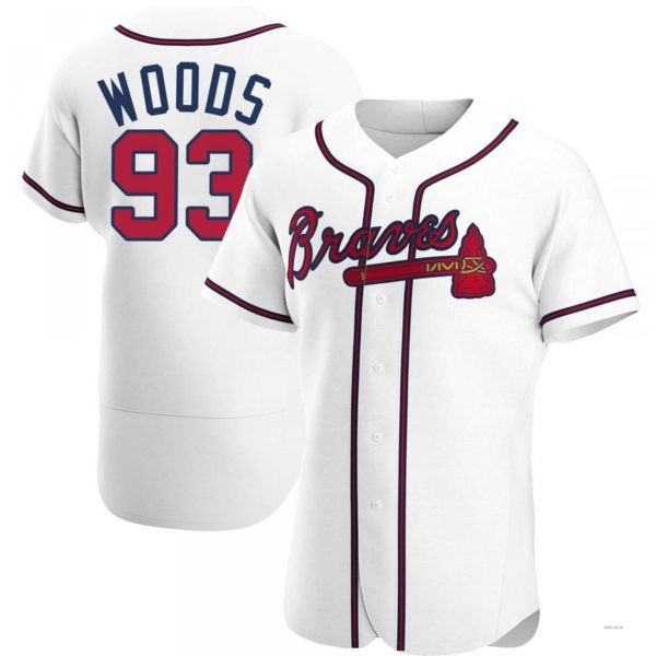 Custom #93 White ATL Baseball Shirt Top