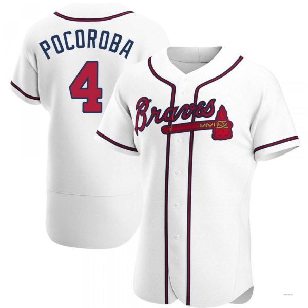 Custom #4 White ATL Baseball Shirt Top