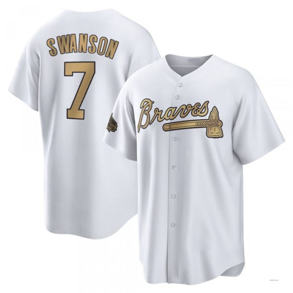 Custom #7 White 2022 ATL Baseball Shirt Top
