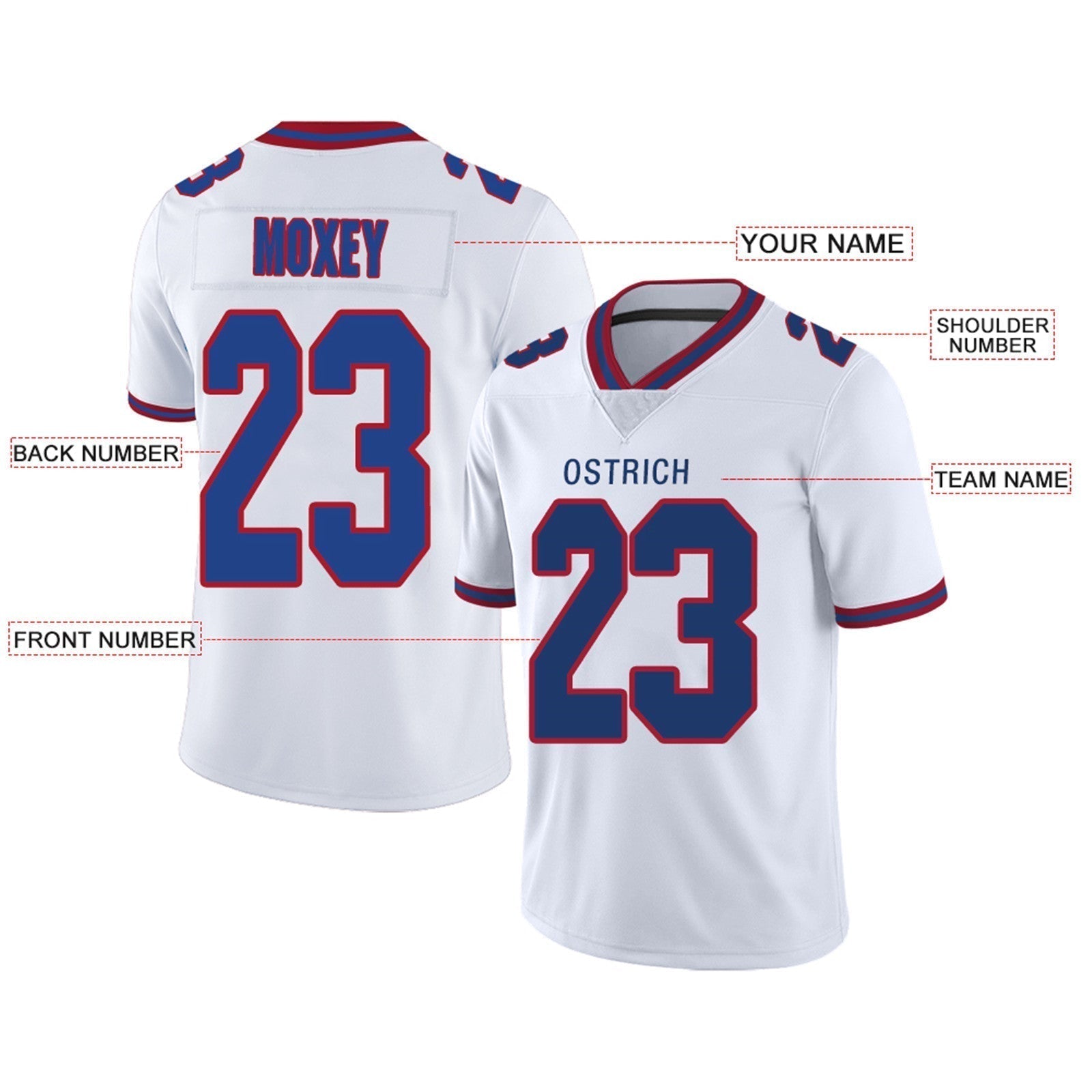 Custom Navy Football Shirt Top