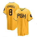 Custom #8 Gold 2023 City Connect PIT Baseball Shirt Top