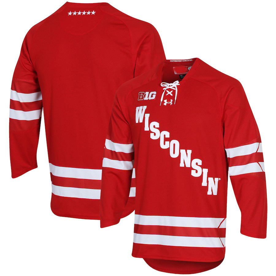 Custom Red Hockey Shirt Top