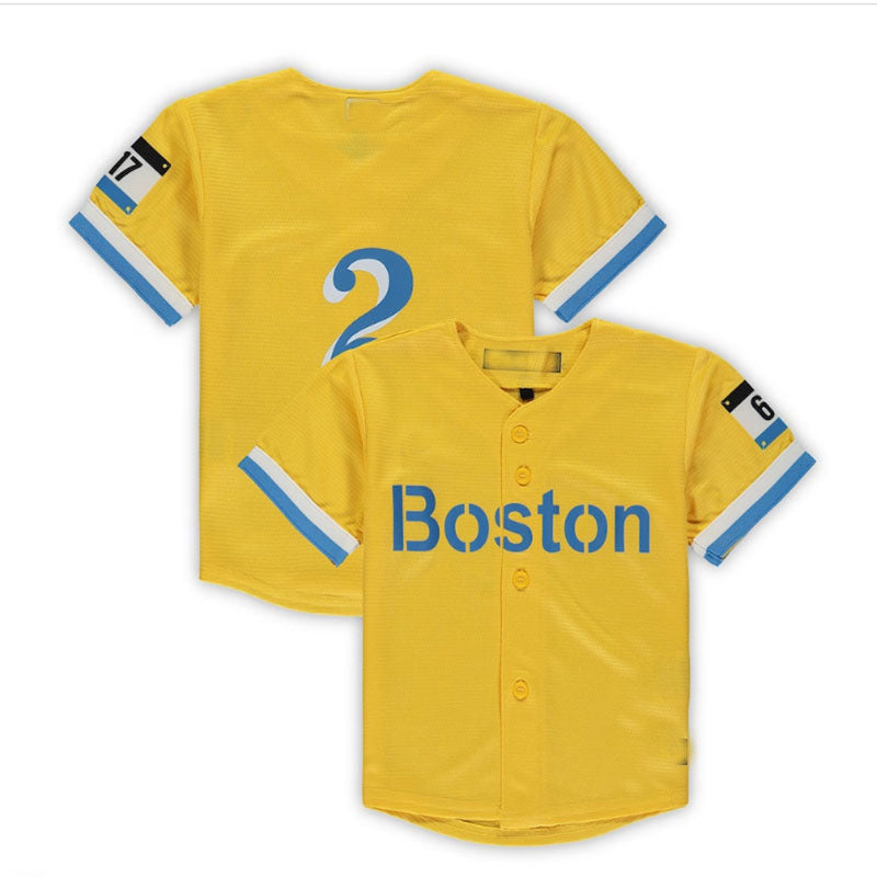 Custom #2 Red City Connect BOS Baseball Shirt Top