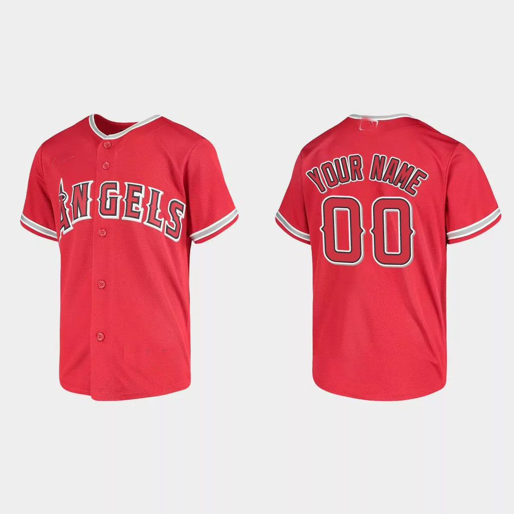 Custom Red LAA Baseball Shirt Top