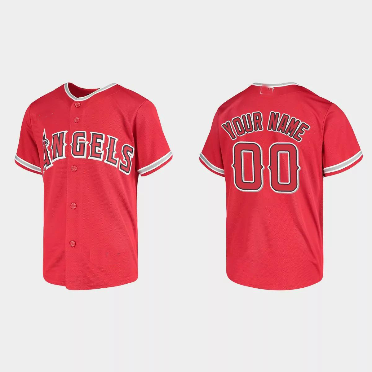 Custom Red LAA Baseball Shirt Top