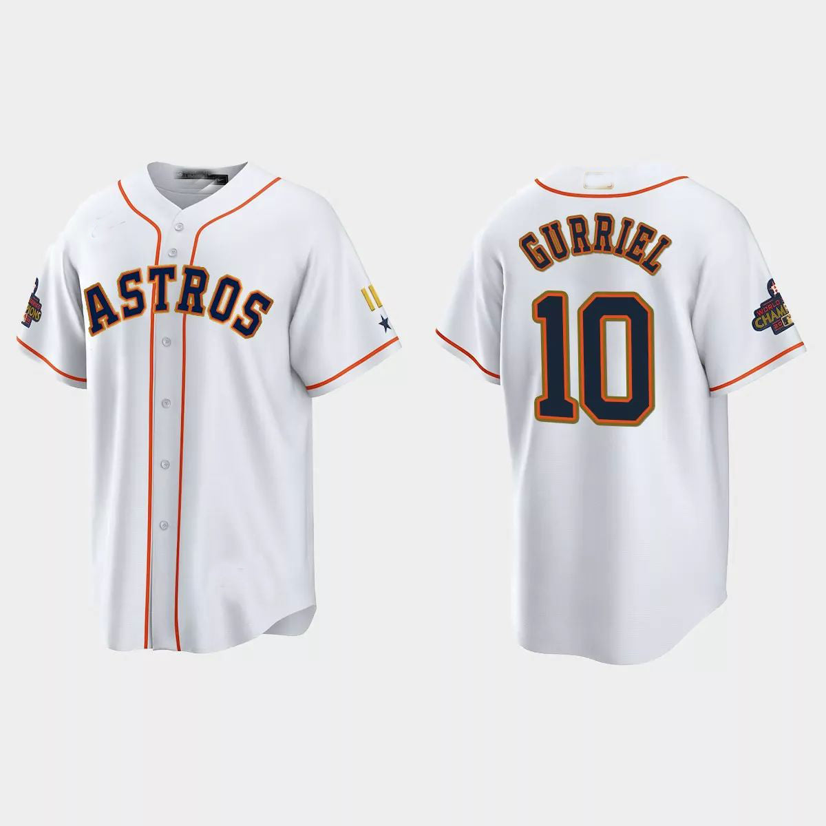 Custom #10 White 2023 HOU Baseball Shirt Top