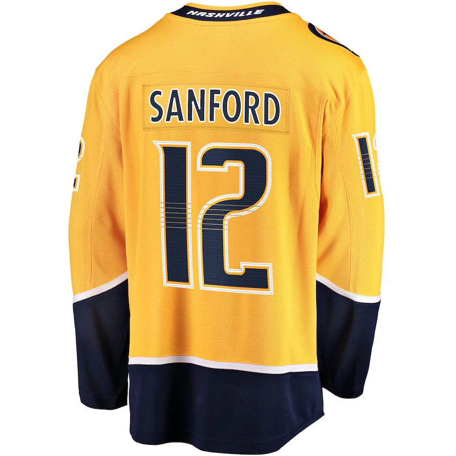 Custom #12 Gold NSH Hockey Shirt Top