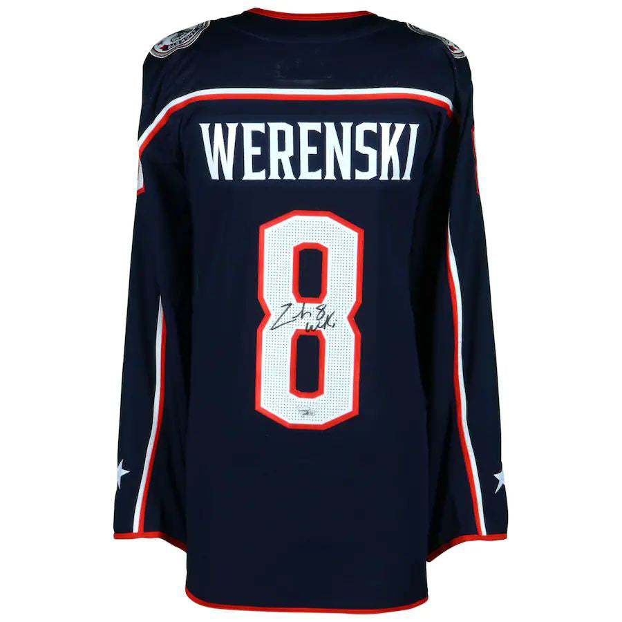 Custom #8 Blue CBJ Hockey Shirt Top