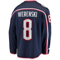 Custom #8 Blue CBJ Hockey Shirt Top