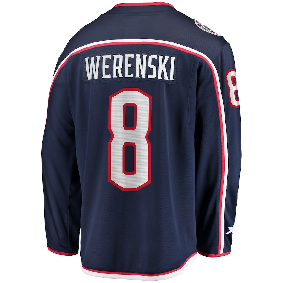 Custom #8 Blue CBJ Hockey Shirt Top