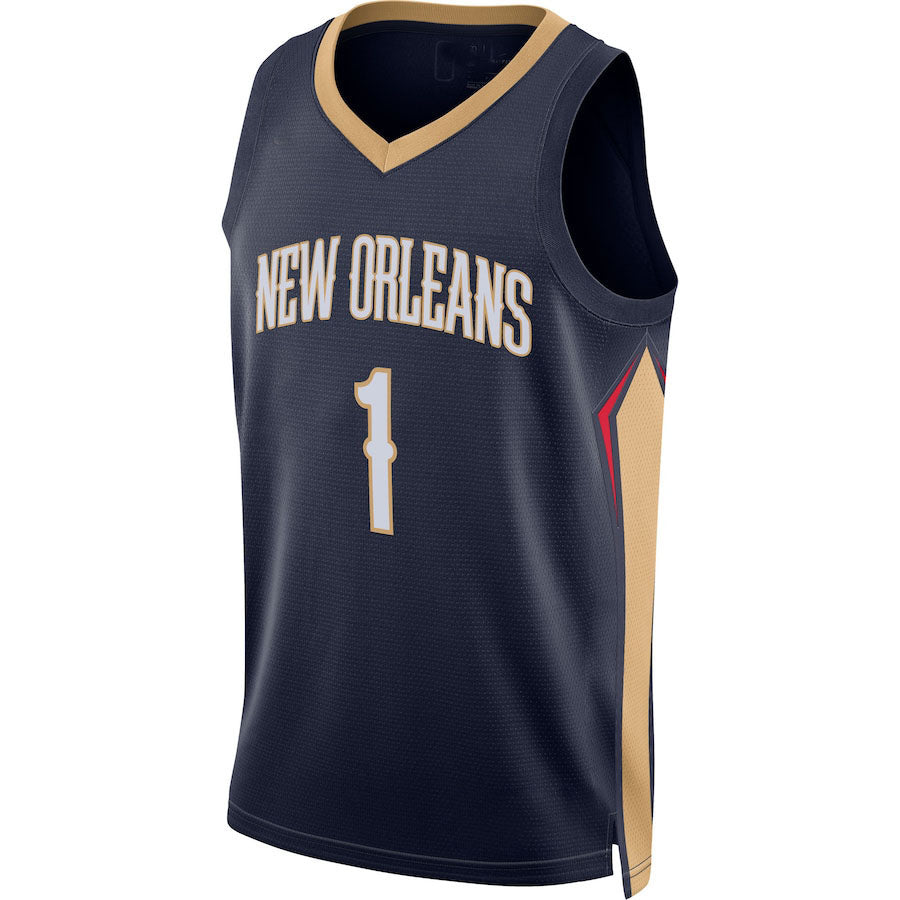 Custom #1 Navy 2021 NOP Basketball Shirt Top