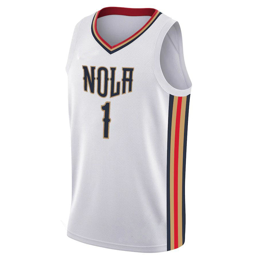 Custom #1 White 2021 NOP Basketball Shirt Top