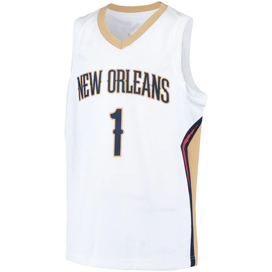 Custom #1 White NOP Basketball Shirt Top