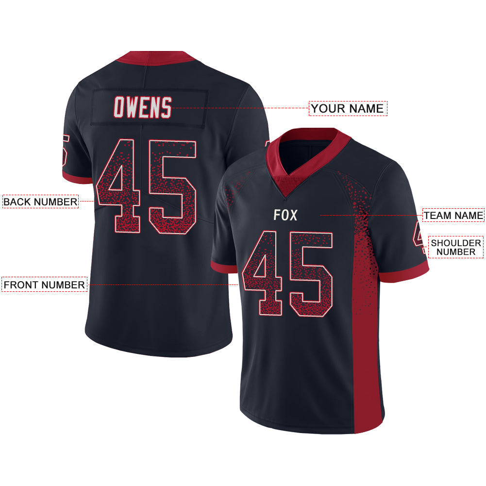 Custom Black HOU Football Shirt Top