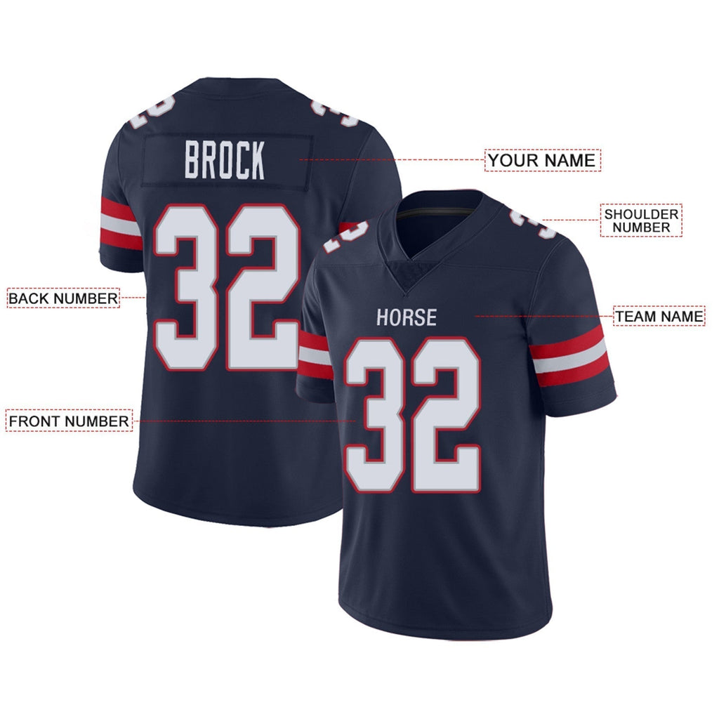 Custom Navy NE Football Shirt Top