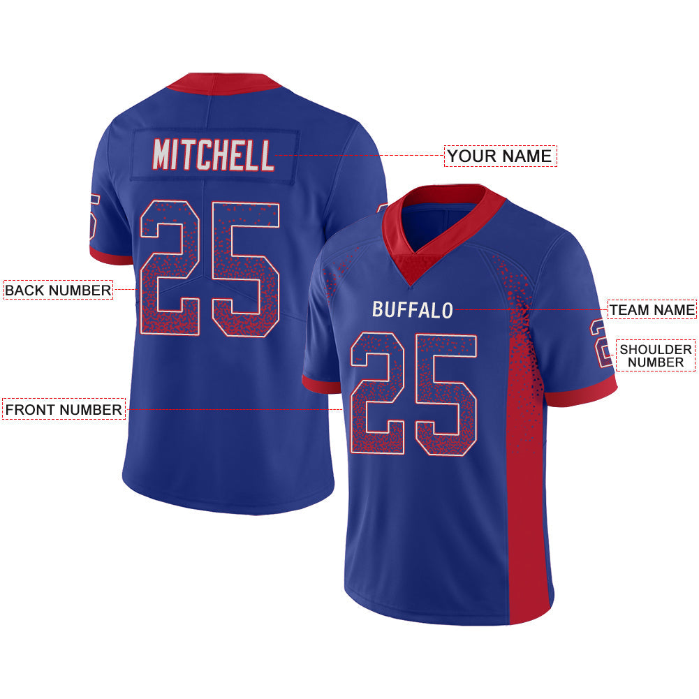 Custom Blue BUF Football Shirt Top
