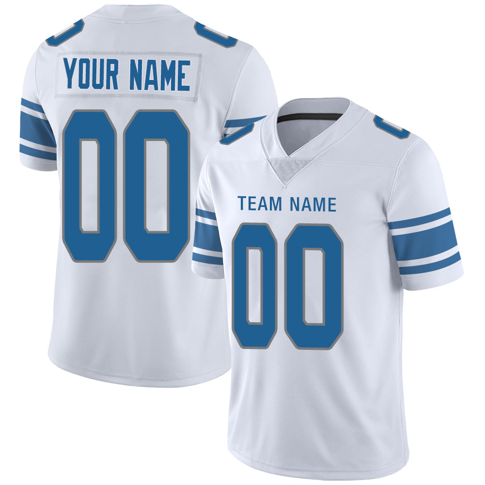Custom White DET Football Shirt Top