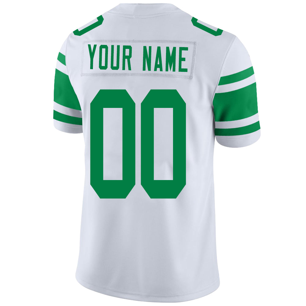 Custom White NYJ Football Shirt Top