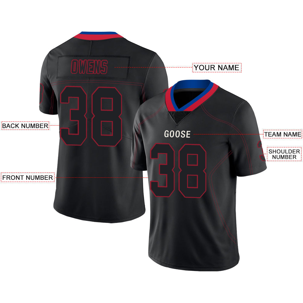 Custom Black NYJ Football Shirt Top