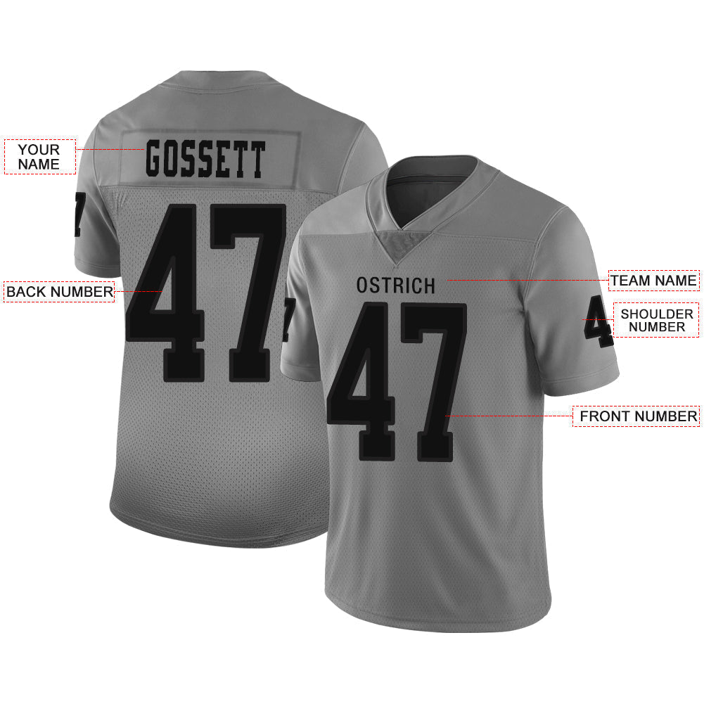 Custom Grey LV Football Shirt Top