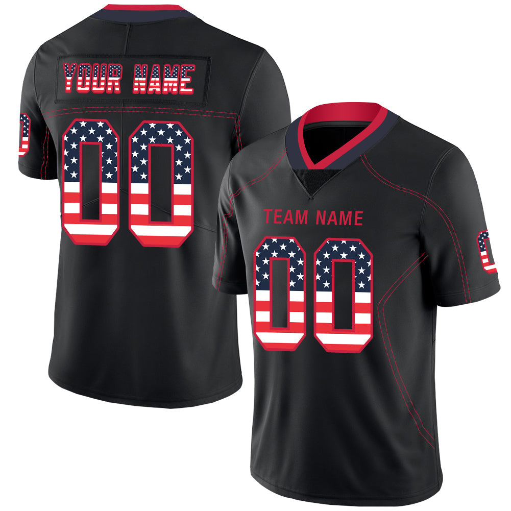 Custom Black NE Football Shirt Top