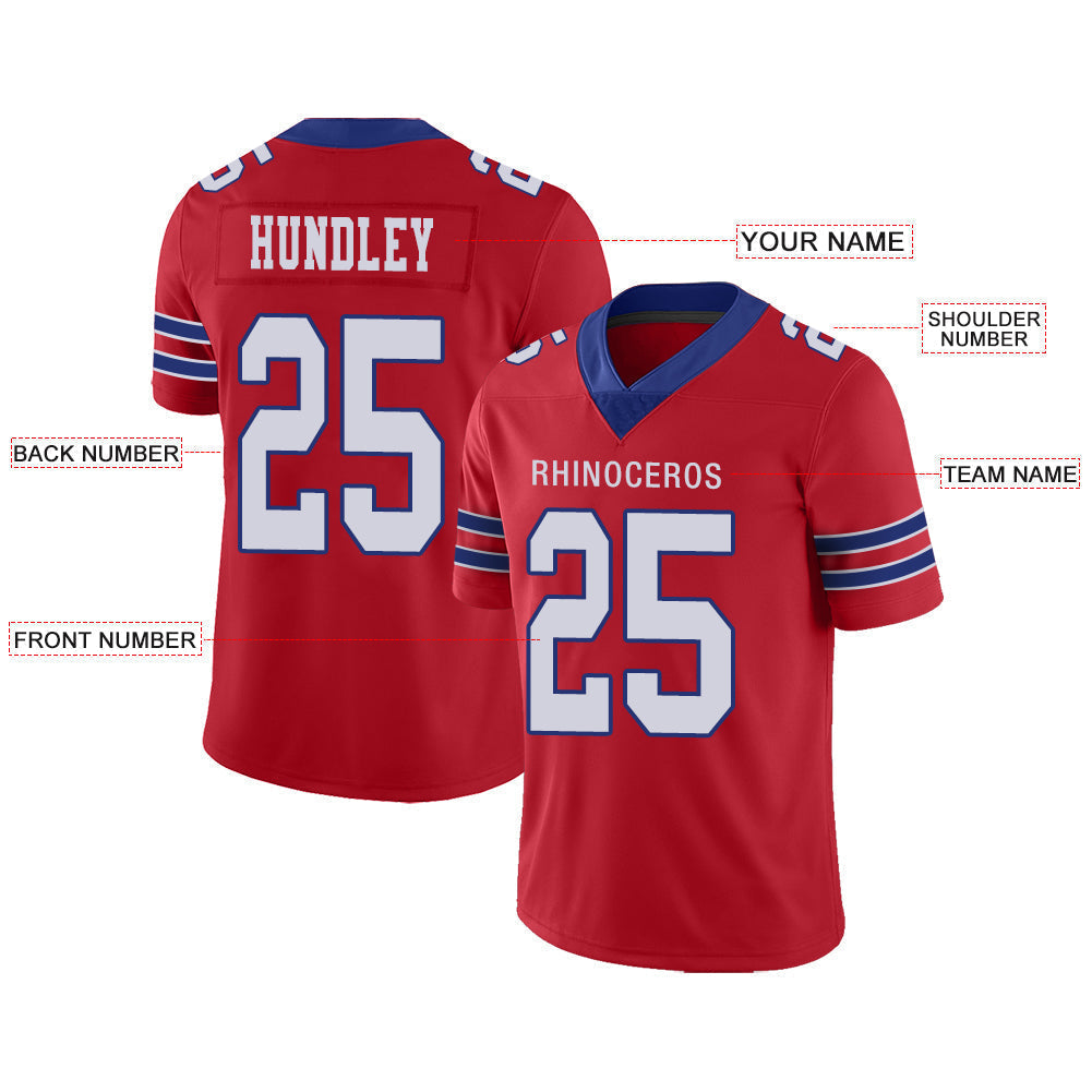 Custom Red BUF Football Shirt Top