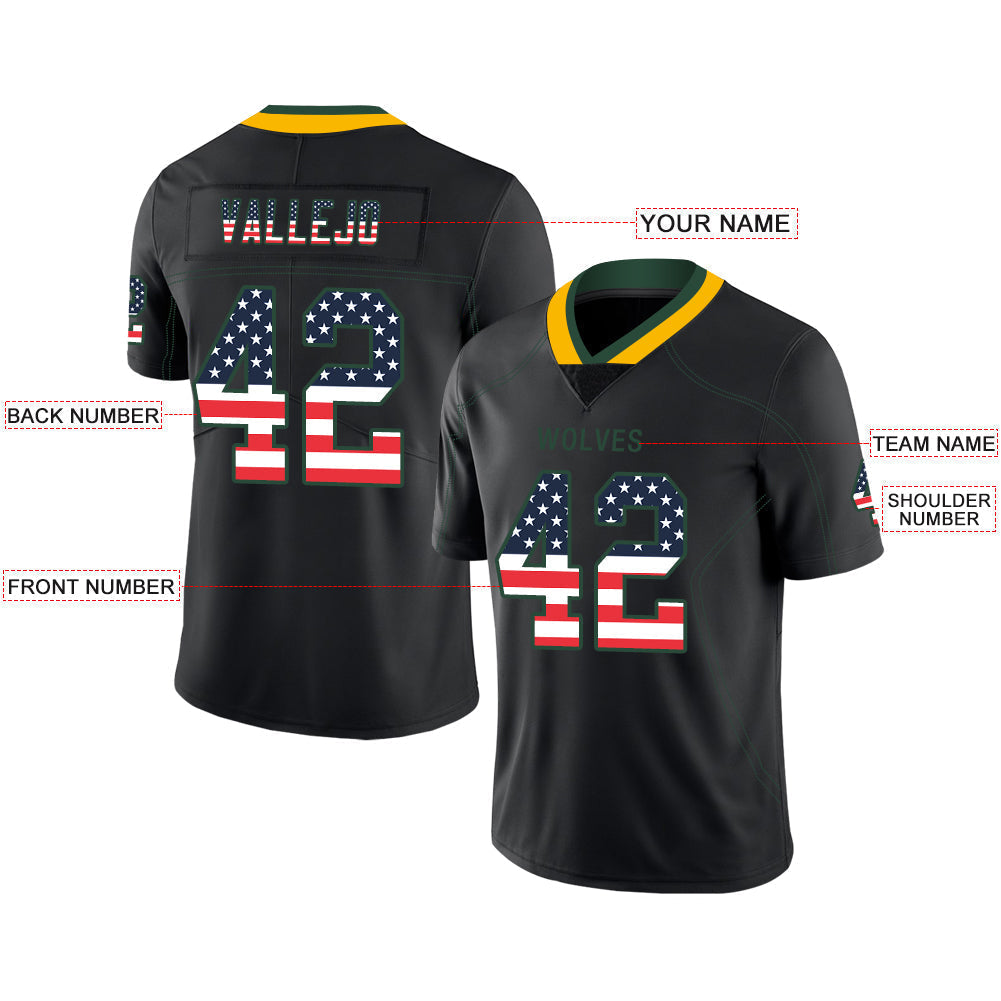 Custom Black GB Football Shirt Top