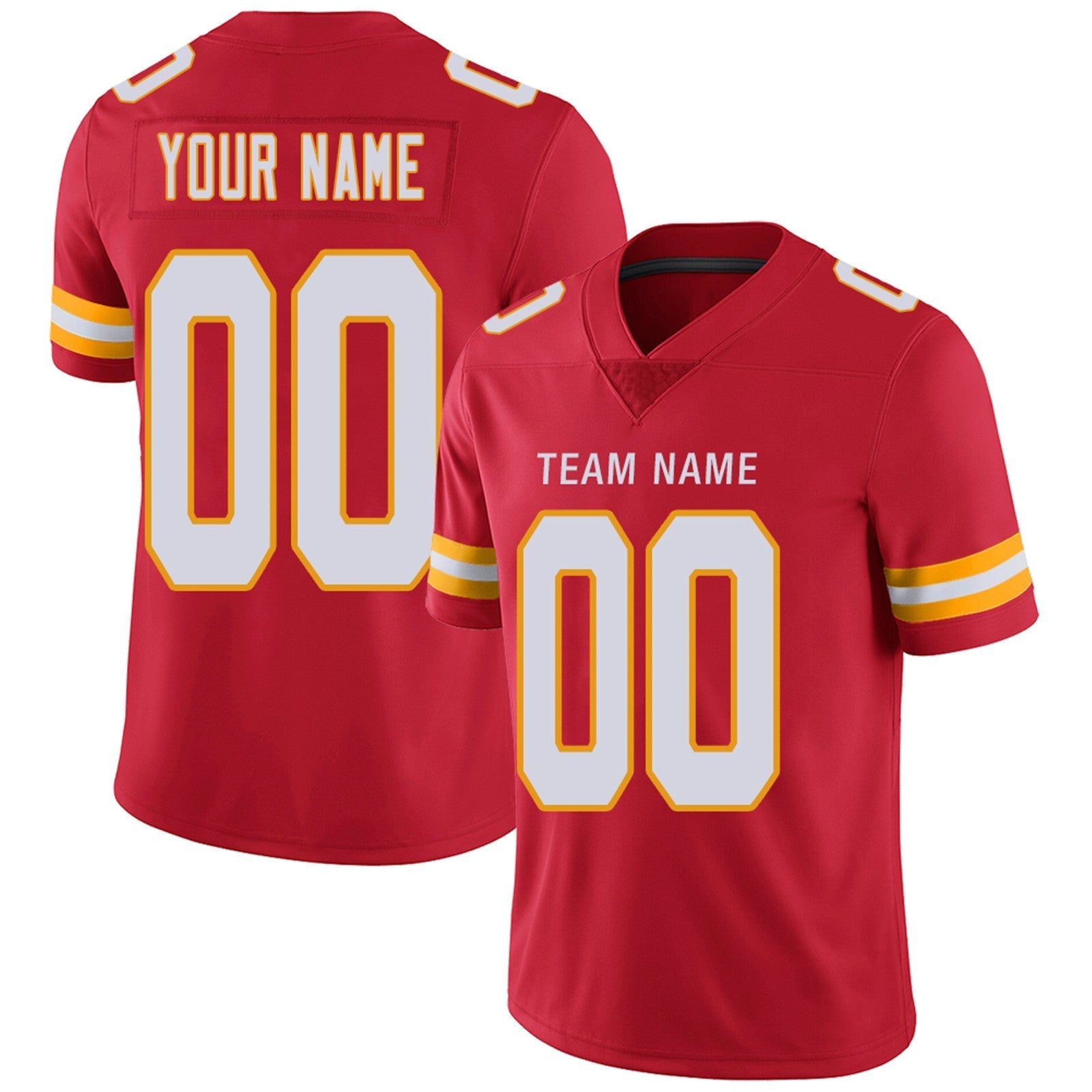 Custom Red KC Football Shirt Top