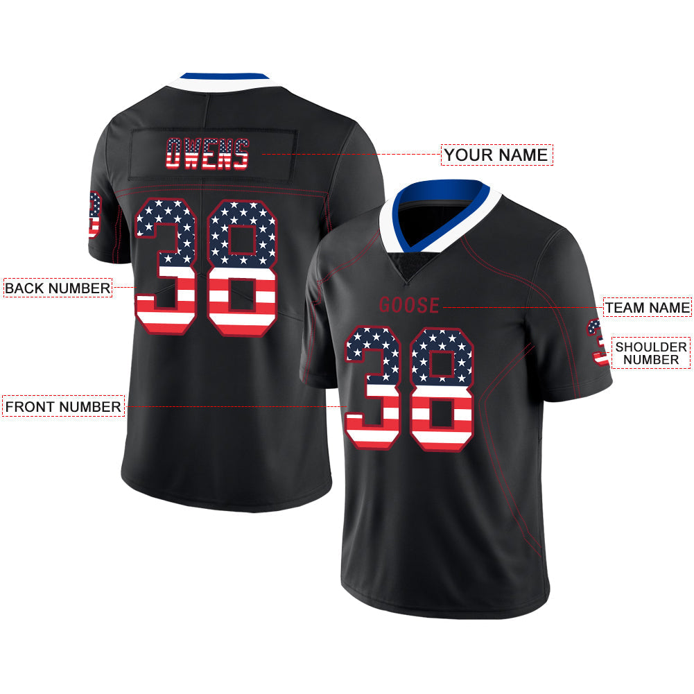 Custom Black NYJ Football Shirt Top