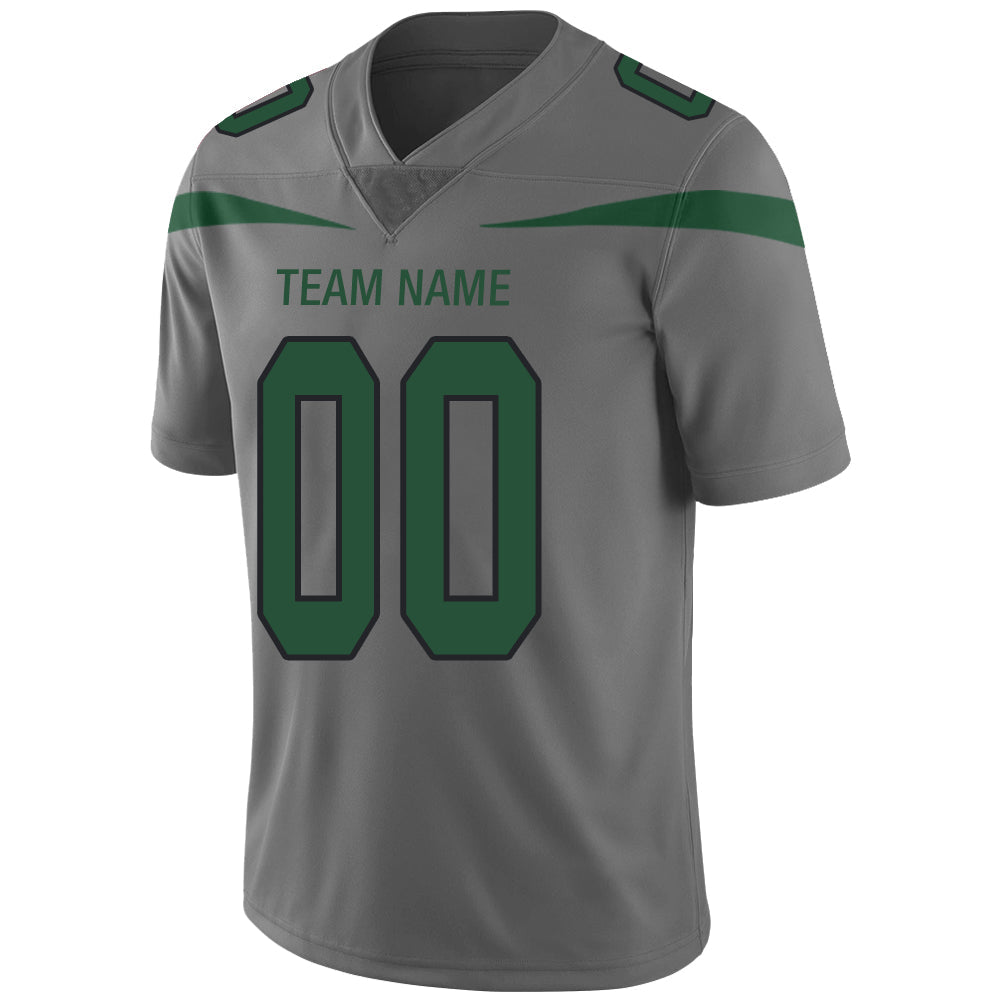Custom Grey NYJ Football Shirt Top