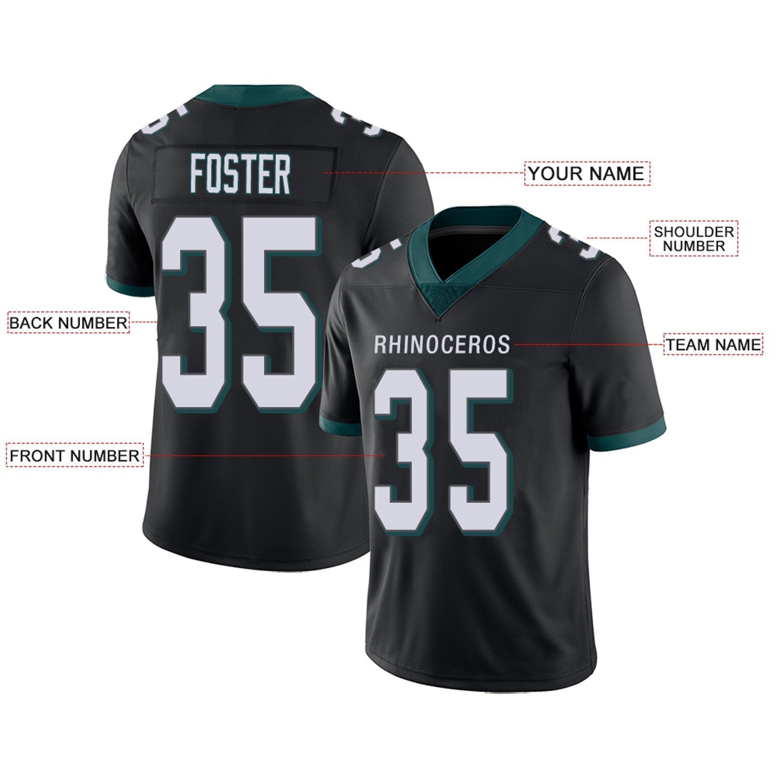Custom Green PHI Football Shirt Top