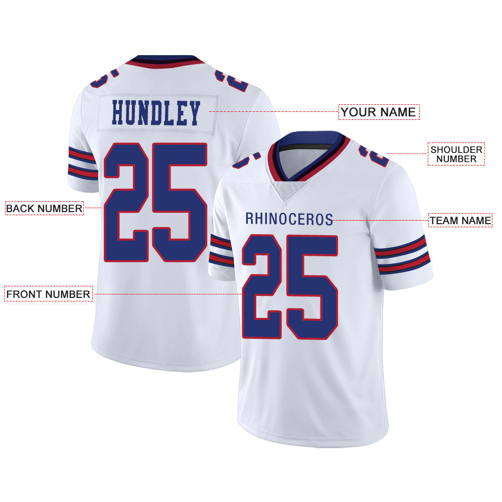 Custom White BUF Football Shirt Top
