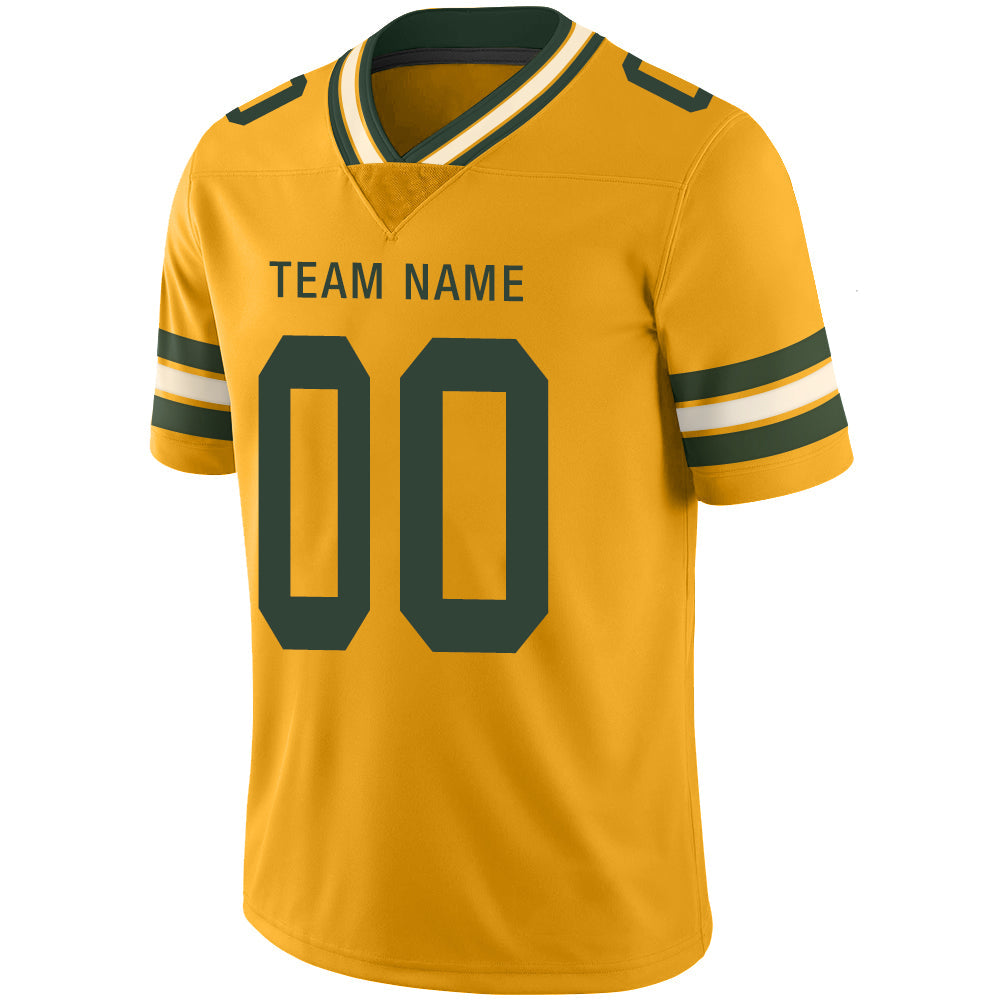 Custom Yellow GB Football Shirt Top