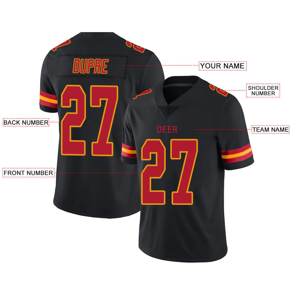 Custom Black KC Football Shirt Top