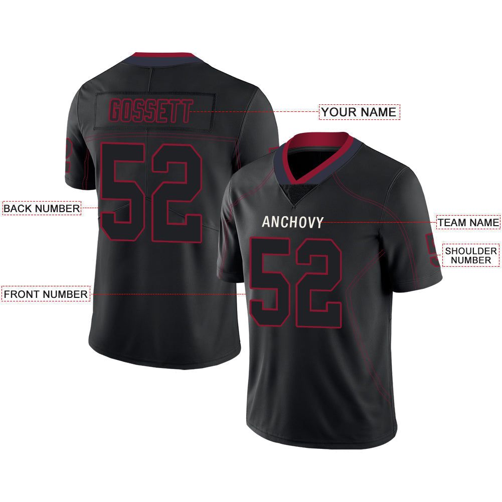 Custom Black HOU Football Shirt Top