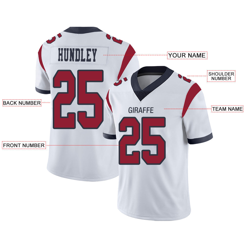 Custom White HOU Football Shirt Top