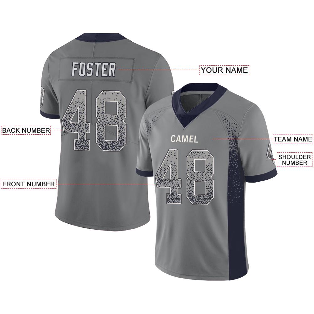 Custom Grey DAL Football Shirt Top